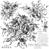 Tampons IOD Rose Toile 30x30cm 6 pièces