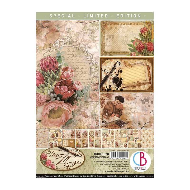 Papier scrapbooking A4 assortiment Ciao Bella the muse 9fe