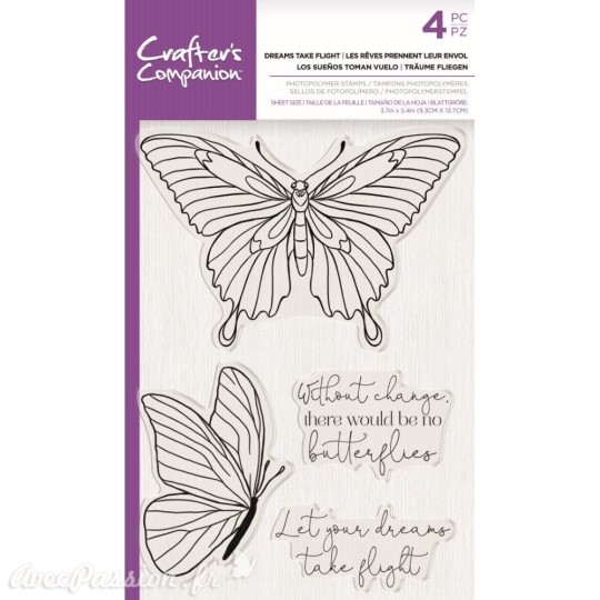 Tampon clear stamps Crafter's Companion Dreams Take Flight 9x14cm