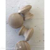 Boutons de meubles en bois 3,8 cm (4 boutons) grand