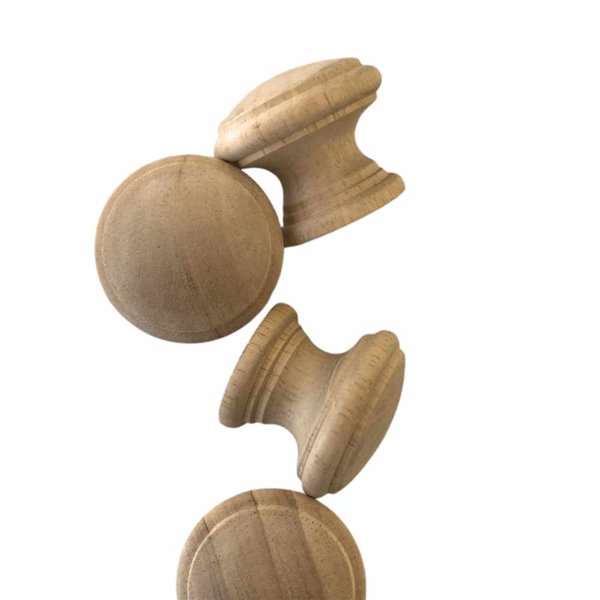 Boutons de meubles en bois 3,8 cm (4 boutons) grand