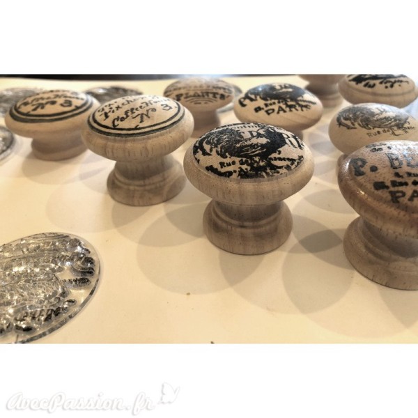 Boutons de meubles en bois 3,8 cm (4 boutons) grand