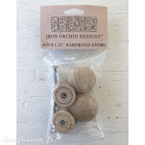 Boutons de meubles en bois 3,8 cm x4 grand