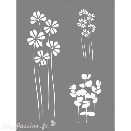 Pochoir décoratif fleur 15x20cm