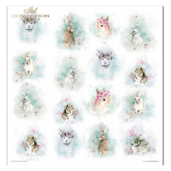 Papier scrapbooking Shabby Chic for Spring assortiment 1 tag + 10 feuilles 30x30