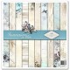 Papier scrapbooking Summertime in Blue assortiment 1 tag + 10 feuilles 30x30