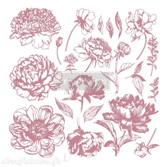 Tampons Redesign Clear Stamps LINEAR FLORAL