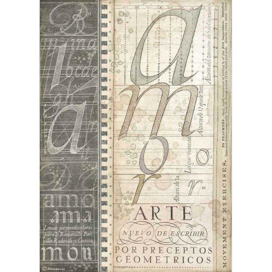 Papier de riz Stamperia 21x29,7cm Alphabet