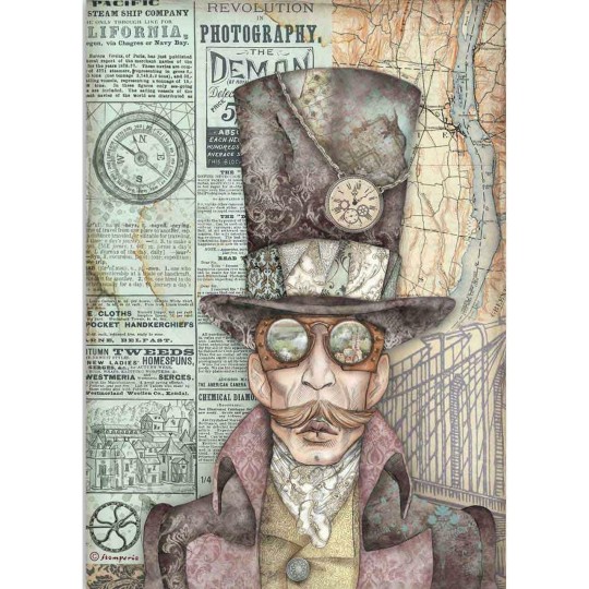 Papier de riz Stamperia 21x29,7cm Sir Vagabond photographie