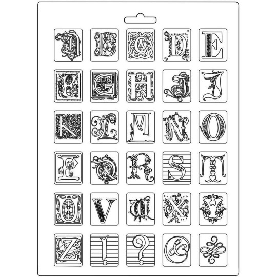 Moule décoratif thermoformé Stamperia Alphabet Moule décoratif thermoformé Stamperia Alphabet