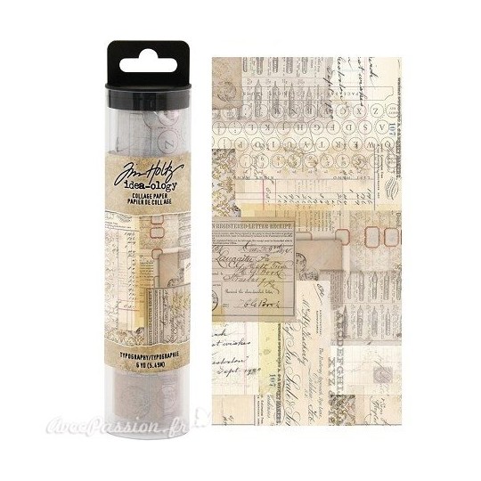 Papier de collage Tim Holtz rouleau 15cmx5.49m Papier de collage Tim Holtz rouleau 15cmx5.49m