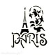 Pochoir plastique Paris & Tour Eiffel 16x16cm