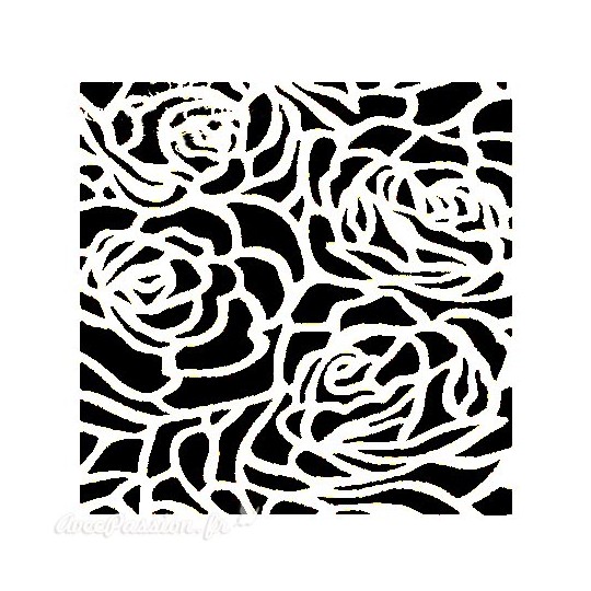 Pochoir plastique fond de roses 16x16cm