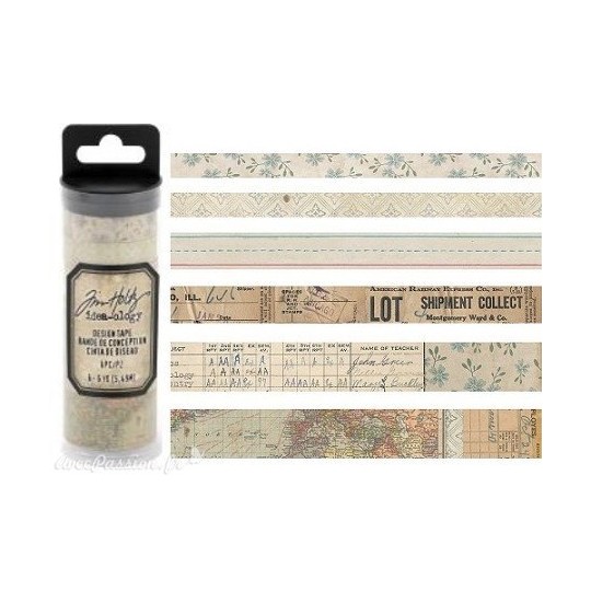 Masking tape Tim Holtz Elémentaire 6 rouleaux 5.49m idea-ology