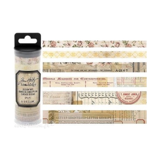 Masking tape Tim Holtz Vestiges 6 rouleaux 5.49m idea-ology