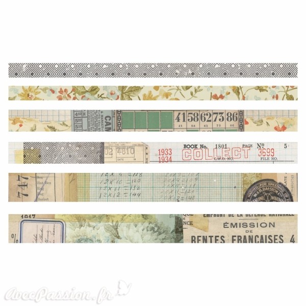 Masking tape Tim Holtz Collectionneur 6 rouleaux 5.49m idea-ology