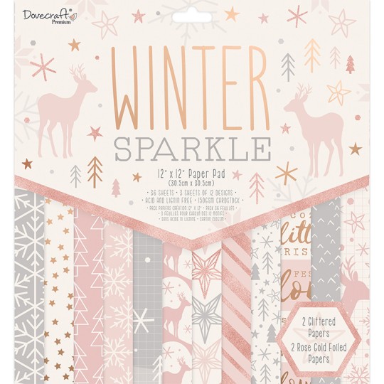 Papier scrapbooking assortiment Winter Sparkle 36fe 30x30 Papier scrapbooking assortiment Winter Sparkle 36fe 30x30