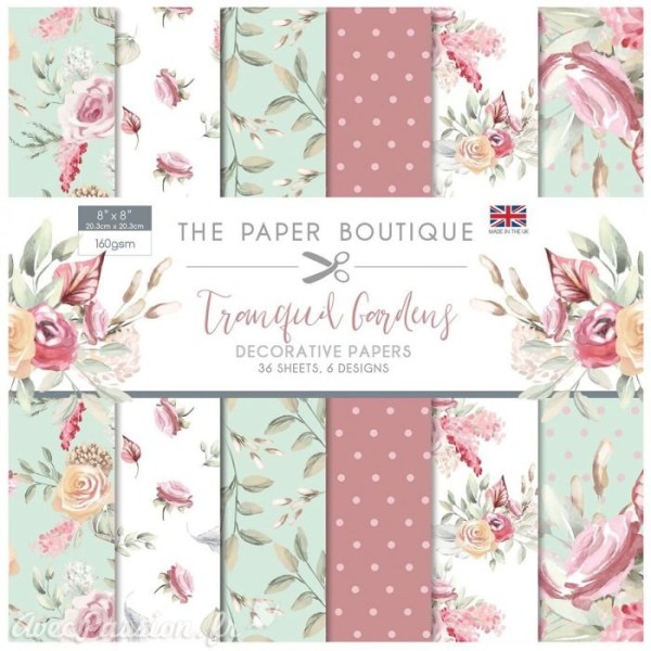 Papier scrapbooking Paper Boutique Tranquil gardens 20x20cm Paper pad