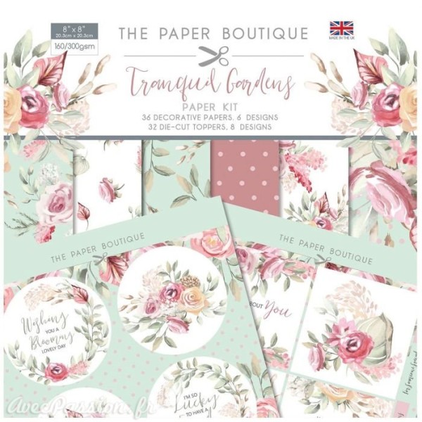 Papier scrapbooking Paper Boutique Tranquil gardens Paper kit