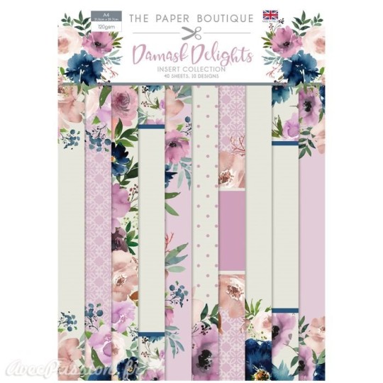 Papier scrapbooking Paper Boutique Damask delights insert collection