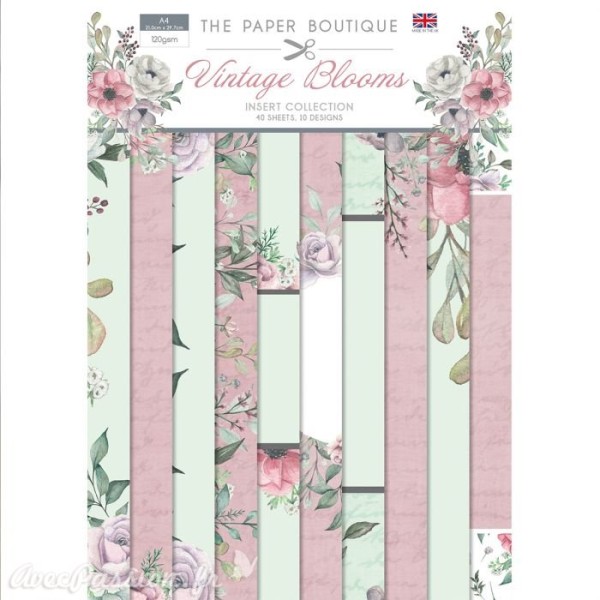 Papier scrapbooking Paper Boutique Insert collection Vintage blooms