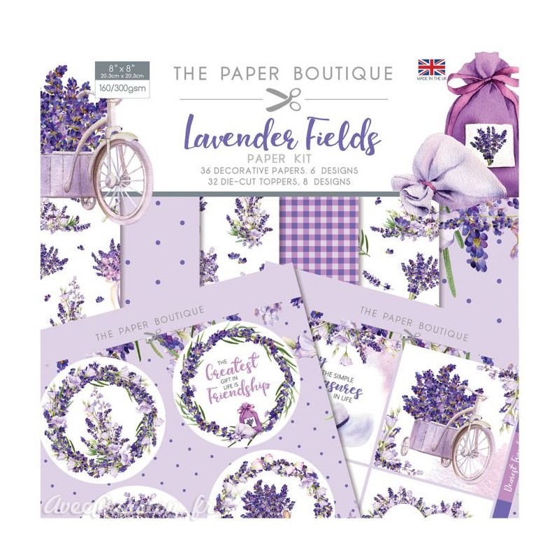Papier scrapbooking Paper Boutique Lavender fields Paper kit