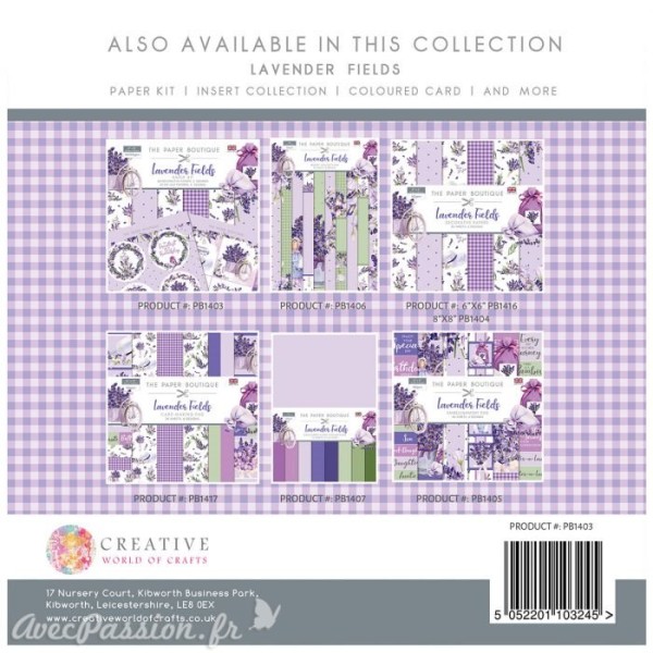 Papier scrapbooking Paper Boutique Lavender fields Paper kit