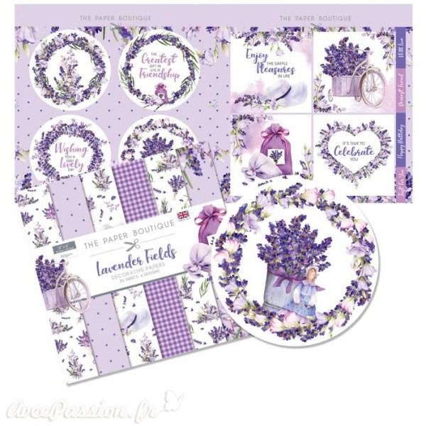 Papier scrapbooking Paper Boutique Lavender fields Paper kit