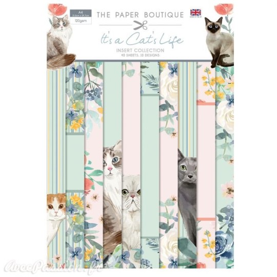 Papier scrapbooking Paper Boutique A4 It's a cat's life insert collection