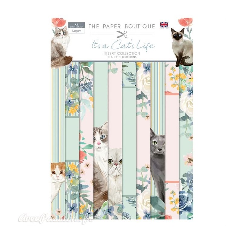 Papier scrapbooking Paper Boutique A4 It's a cat's life insert collection