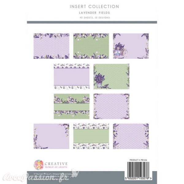 Papier scrapbooking Paper Boutique Lavender fields Insert Collection