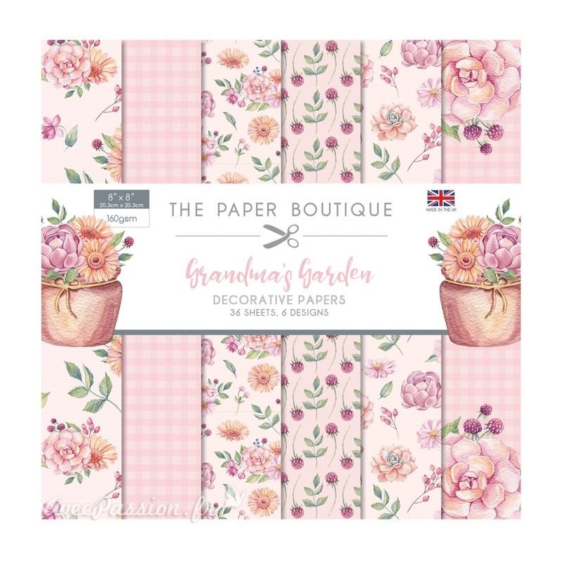 Papier scrapbooking Paper Boutique Grandma's garden 20x20cm paper pad