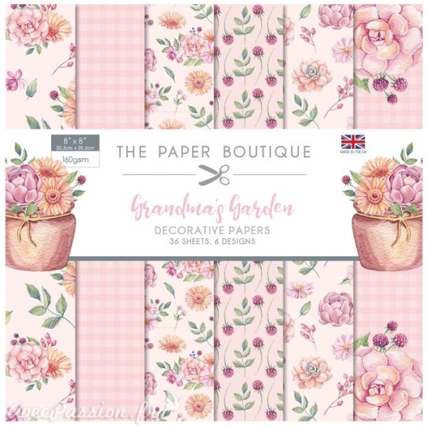 Papier scrapbooking Paper Boutique Grandma's garden 20x20cm paper pad