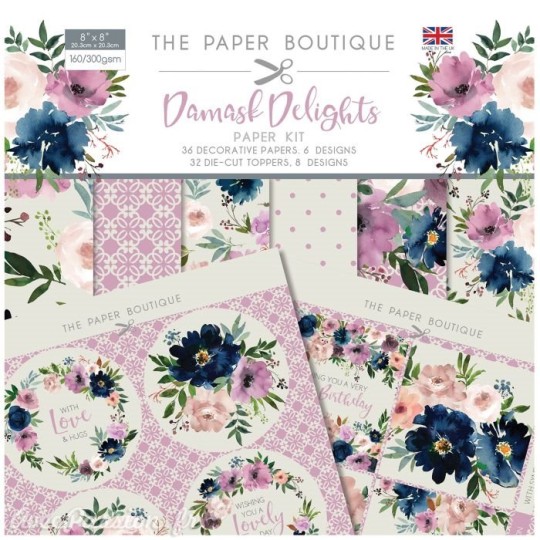 Papier scrapbooking Paper Boutique Damask delights paper kit