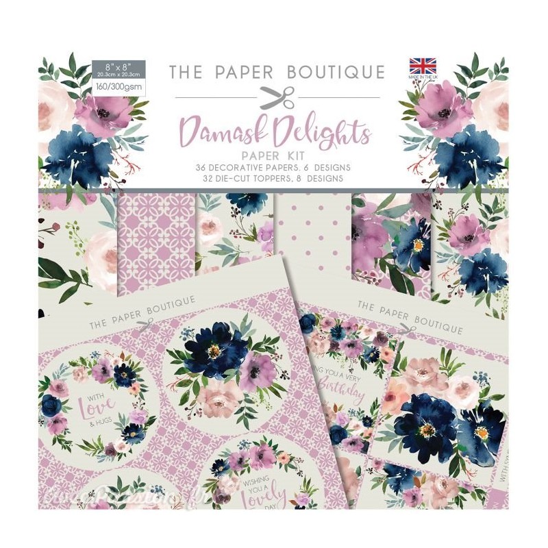 Papier scrapbooking Paper Boutique Damask delights paper kit
