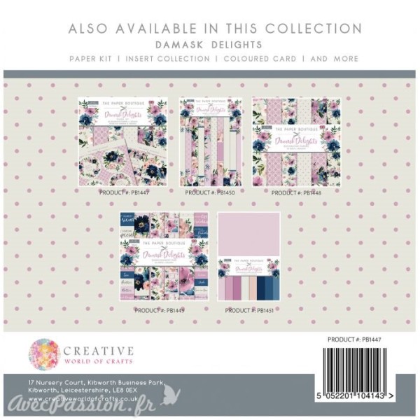 Papier scrapbooking Paper Boutique Damask delights paper kit