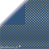 Papier scrapbooking echo park bleu points dorés 30x30