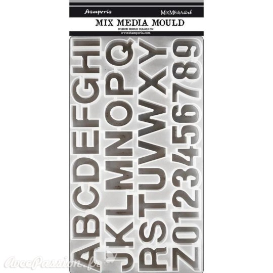 Moule décoratif silicone Stamperia Alphabet 19.3x35.5 Moule décoratif silicone Stamperia Alphabet 19.3x35.5