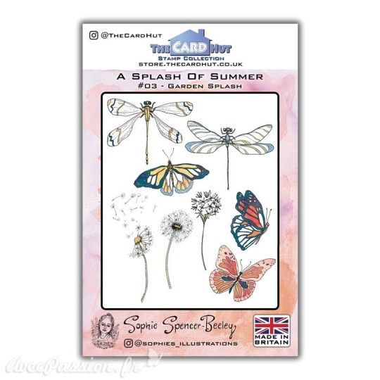 Tampon clear stamps The Card Hut Garden Splash  19 tampons  A5