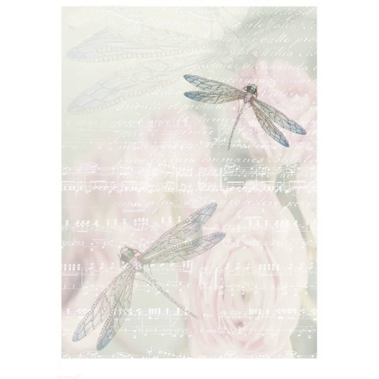 Papier scrapbooking sur papier calque A4 libellule Papier scrapbooking sur papier calque A4 libellule