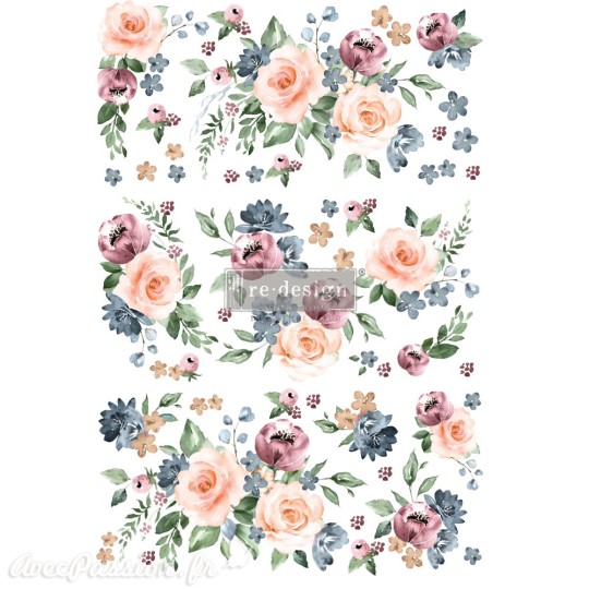 Transfert pelliculable Redesign Watercolor Bloom 61x89cm Transfert pelliculable Redesign Watercolor Bloom 61x89cm