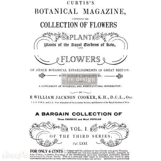 Transfert pelliculable Redesign Botanical Magazine 61x89cm