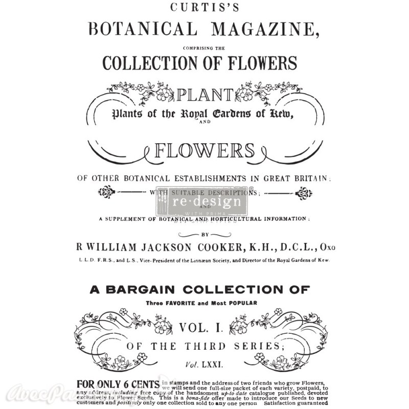 Transfert pelliculable Redesign Botanical Magazine 61x89cm