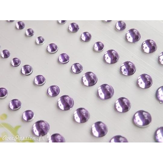 Strass autocollant rondes Memory Place violet