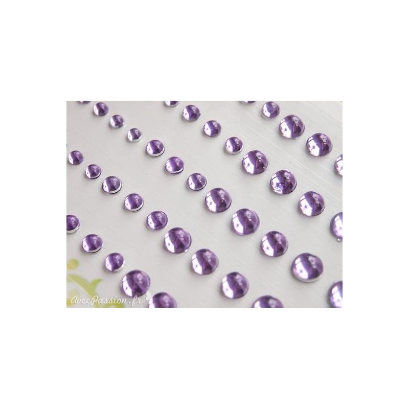 Strass autocollant rondes Memory Place violet