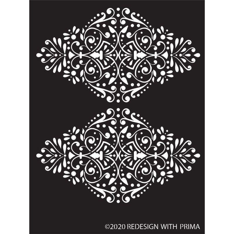 Pochoir décoratif Redesign Dotted Flourish - 9"x13.5" 0.8mm