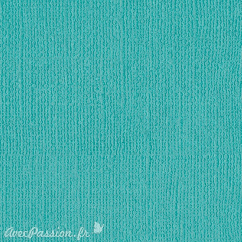 Papier scrapbooking Bazzill Canvas 30x30cm 1fe uni Capri sea