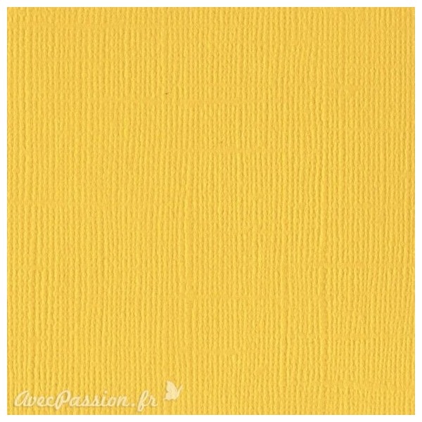 Papier scrapbooking Bazzill Canvas 30x30cm 1fe uni Classic Yellow
