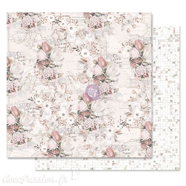 Papier scrapbooking Prima Lavender Frost the road to you