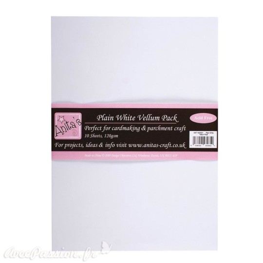 Papier parchemin blanc A4 10fe Papier parchemin blanc A4 10fe